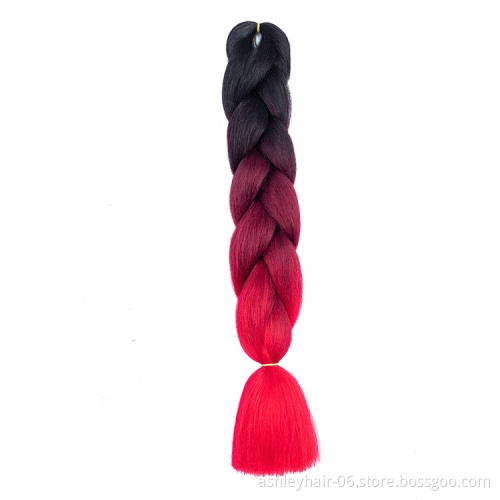 24inch 100grams ombre color jumbo braiding hair extensions crochet twist synthetic jumbo braid hair